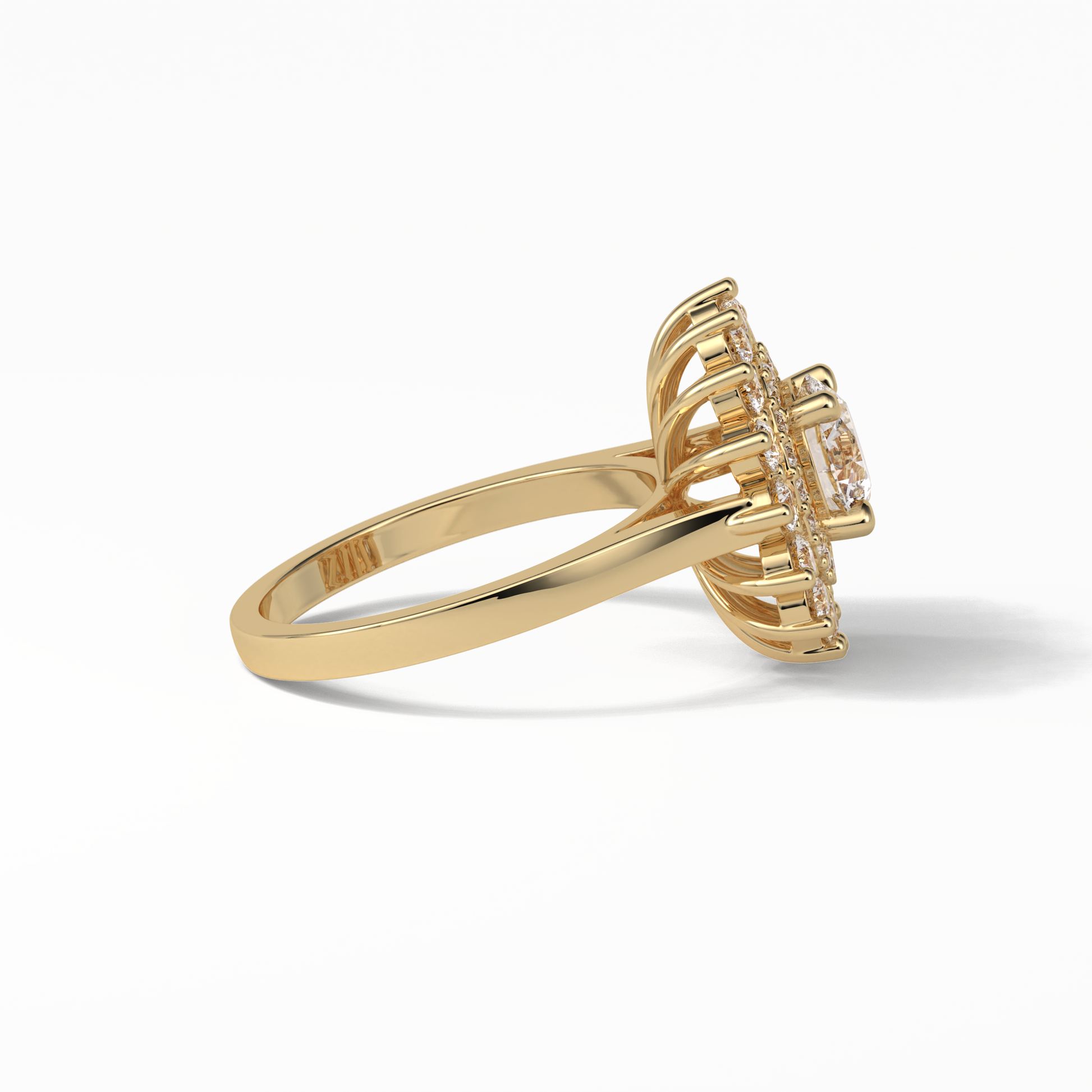 Round Halo Lab Grown Diamond Engagement Ring