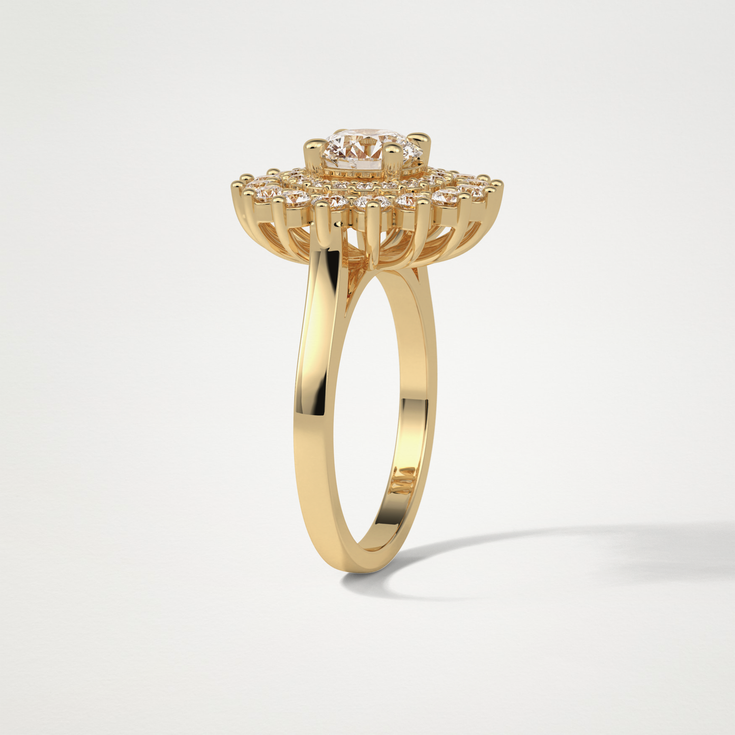 Round Halo Lab Grown Diamond Engagement Ring