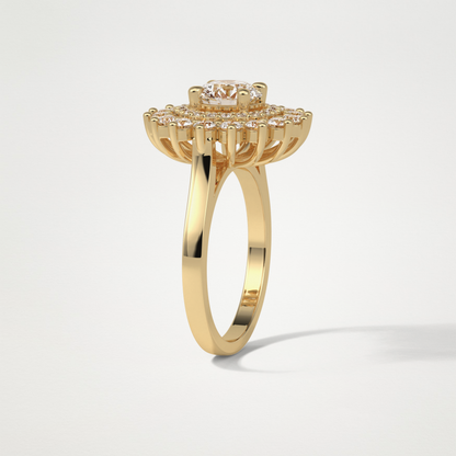 Round Halo Lab Grown Diamond Engagement Ring