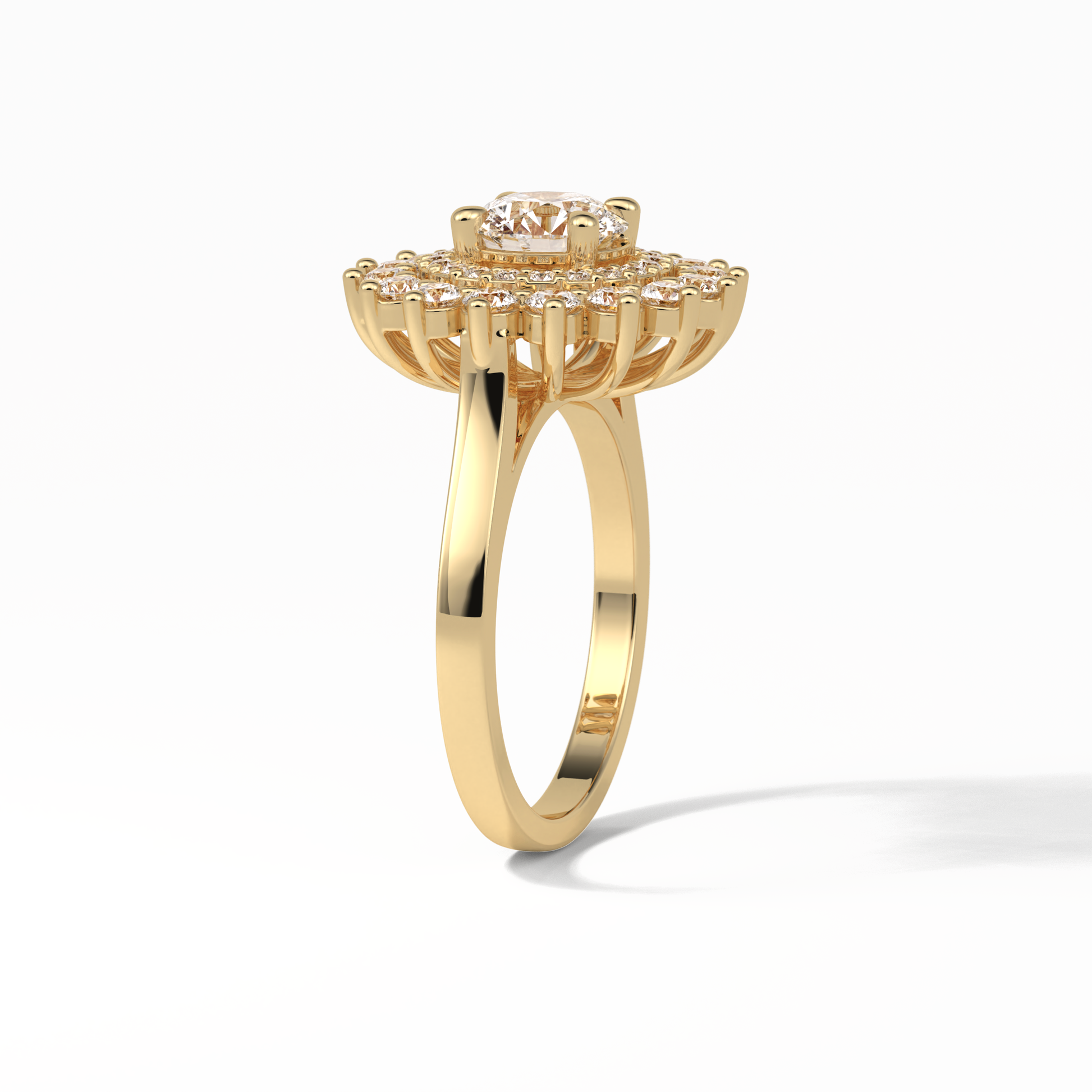 Round Halo Lab Grown Diamond Engagement Ring