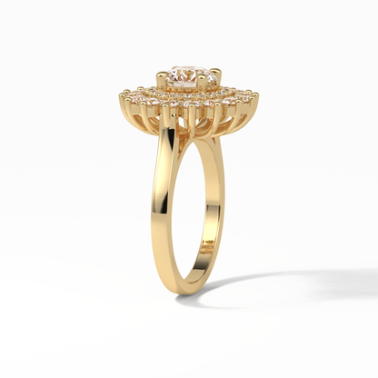 Round Halo Lab Grown Diamond Engagement Ring
