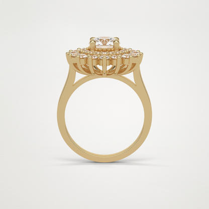 Round Halo Lab Grown Diamond Engagement Ring