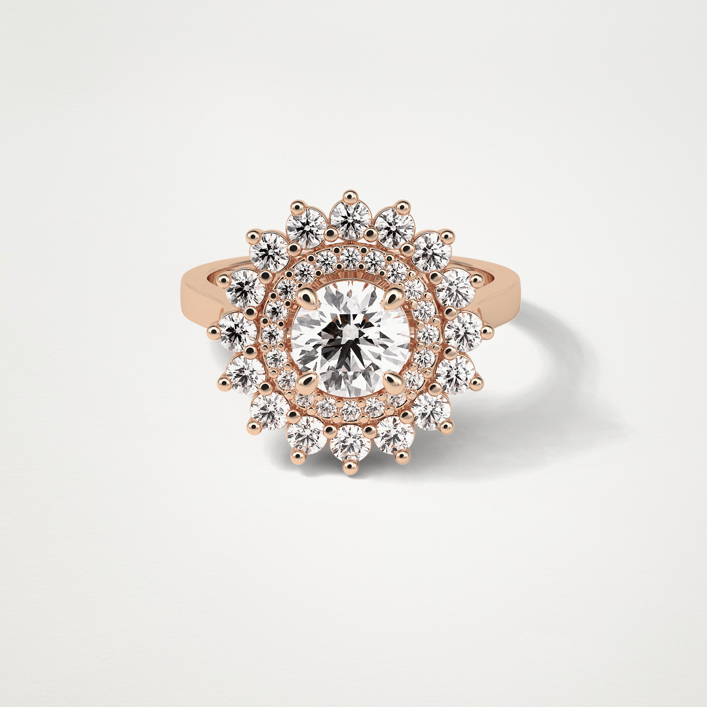 Round Halo Lab Grown Diamond Engagement Ring
