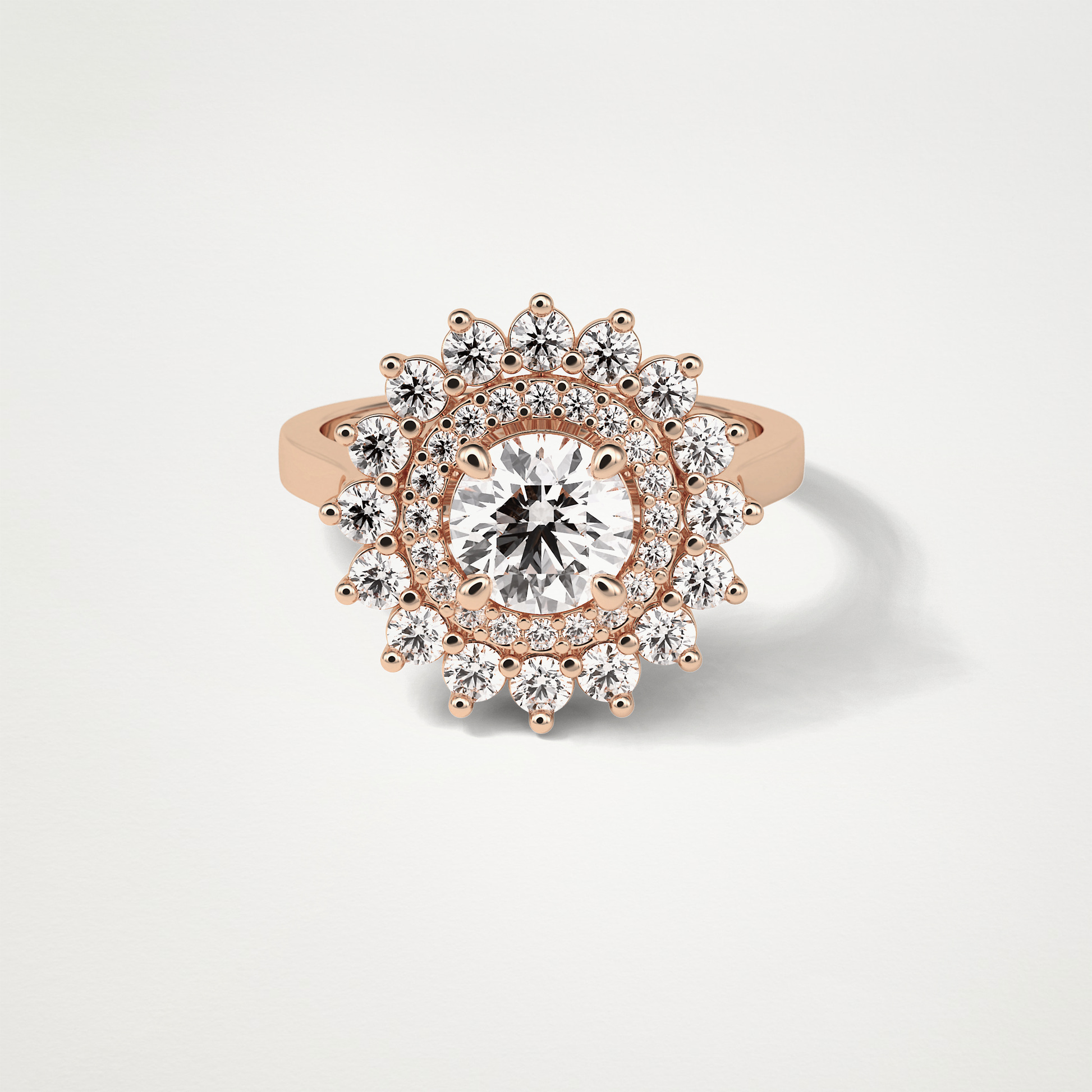 Round Halo Lab Grown Diamond Engagement Ring
