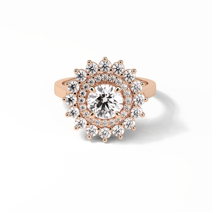 Round Halo Lab Grown Diamond Engagement Ring