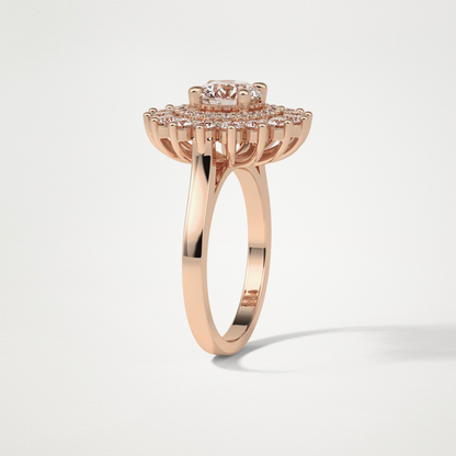Round Halo Lab Grown Diamond Engagement Ring