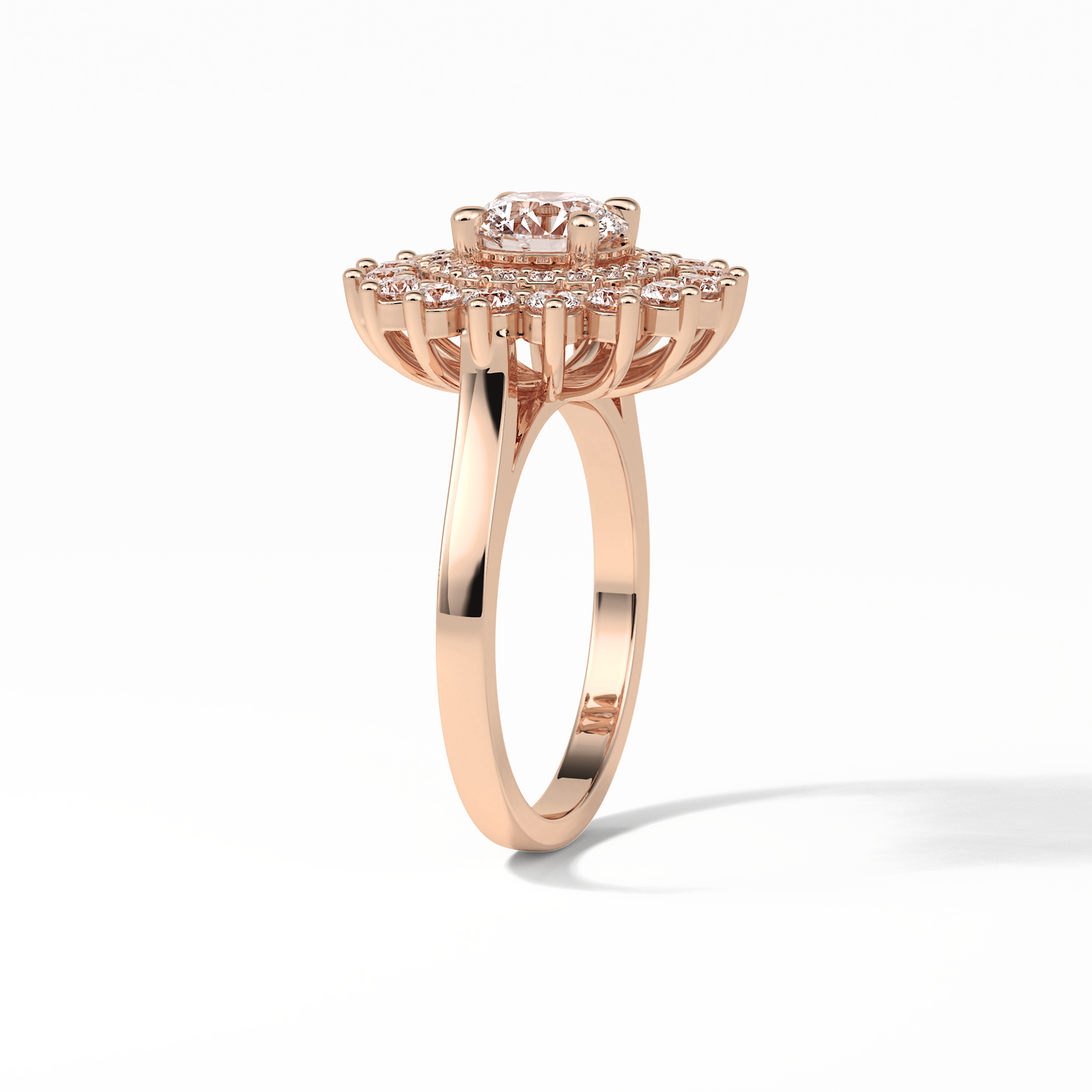Round Halo Lab Grown Diamond Engagement Ring