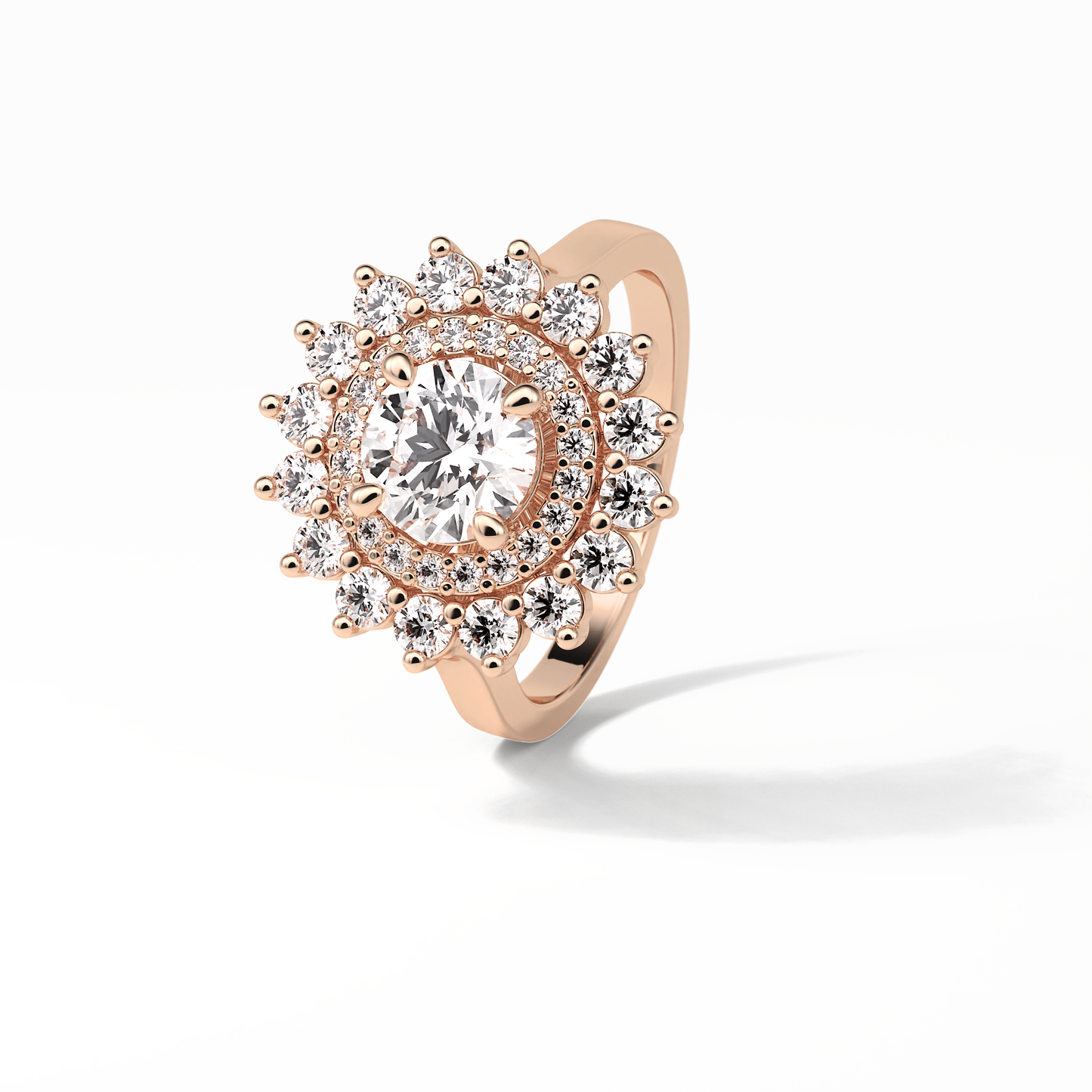 Round Halo Lab Grown Diamond Engagement Ring