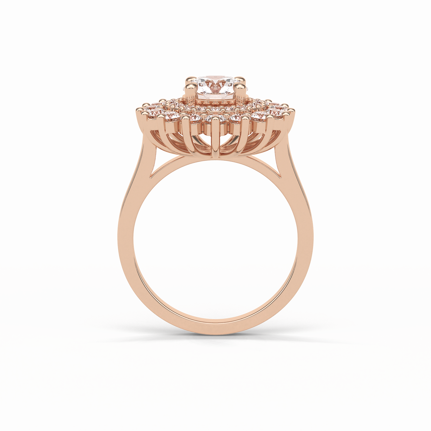 Round Halo Lab Grown Diamond Engagement Ring