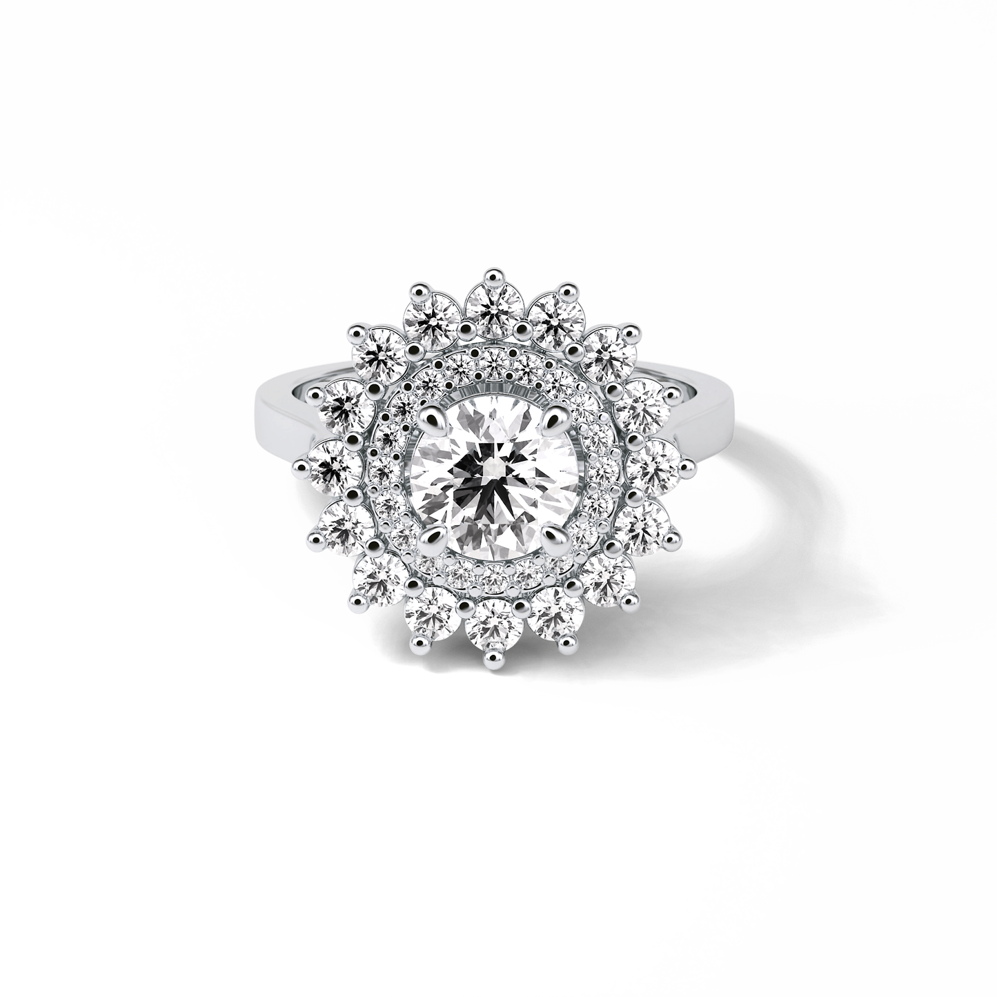 Round Halo Lab Grown Diamond Engagement Ring