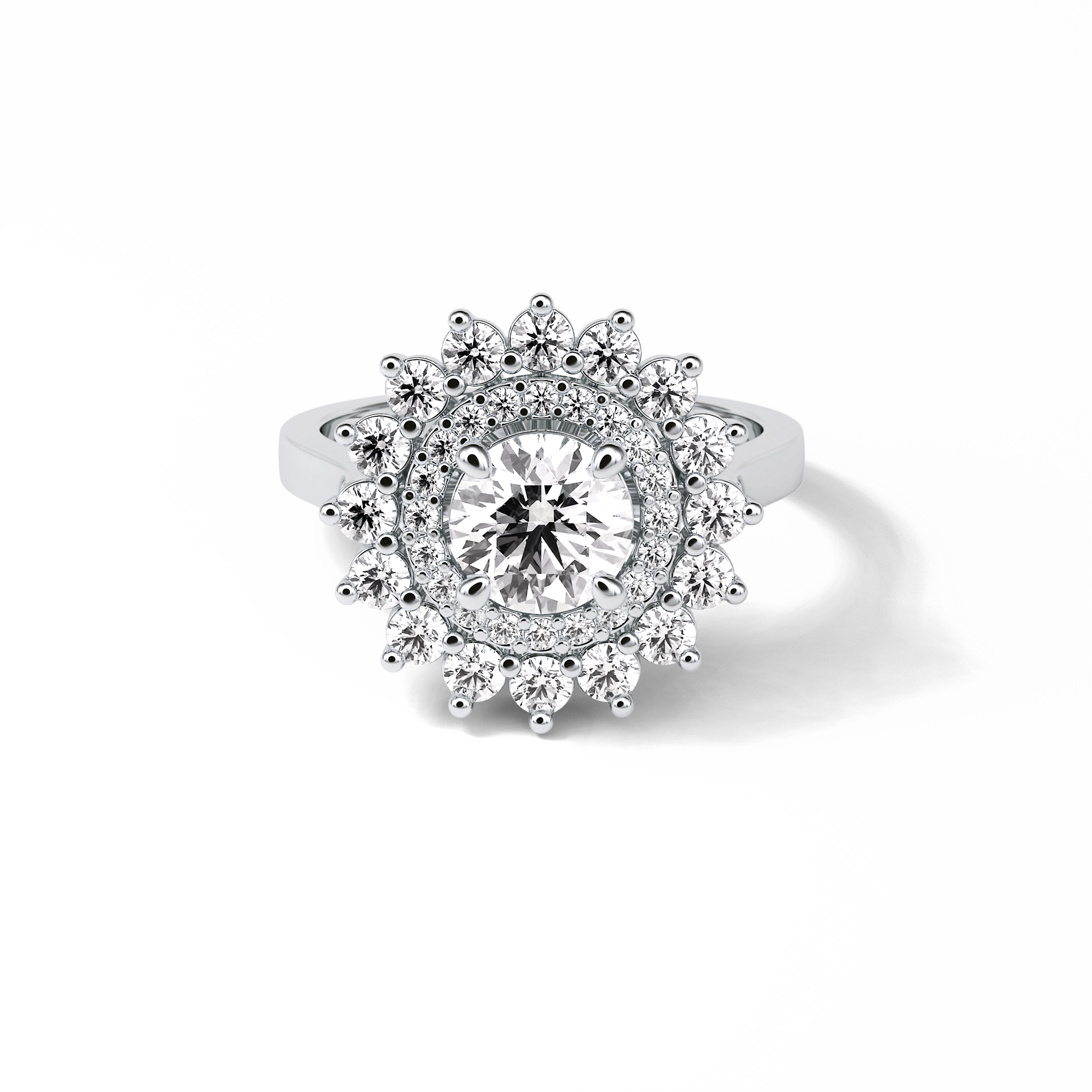 Round Halo Lab Grown Diamond Engagement Ring