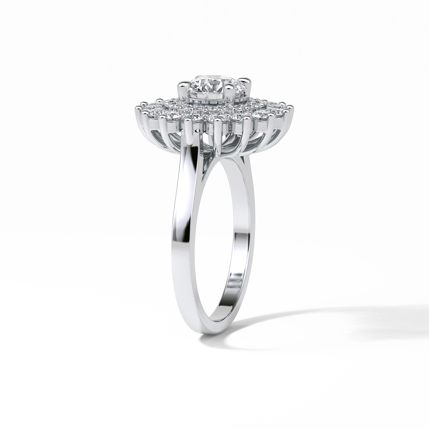 Round Halo Lab Grown Diamond Engagement Ring