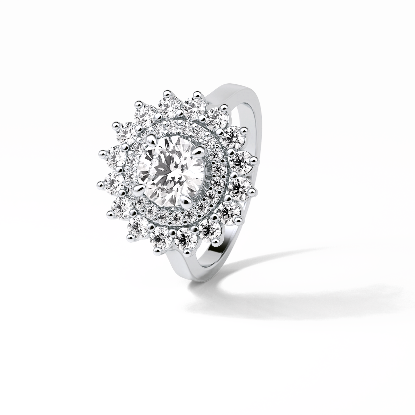 Round Halo Lab Grown Diamond Engagement Ring