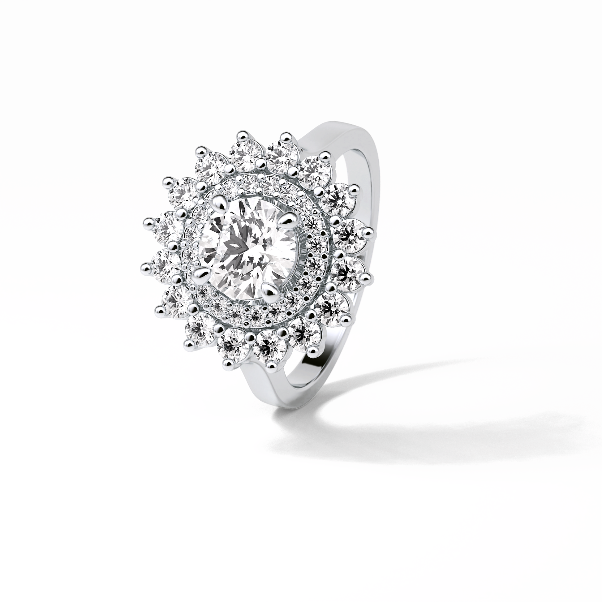 Round Halo Lab Grown Diamond Engagement Ring