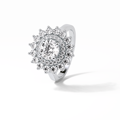 Round Halo Lab Grown Diamond Engagement Ring