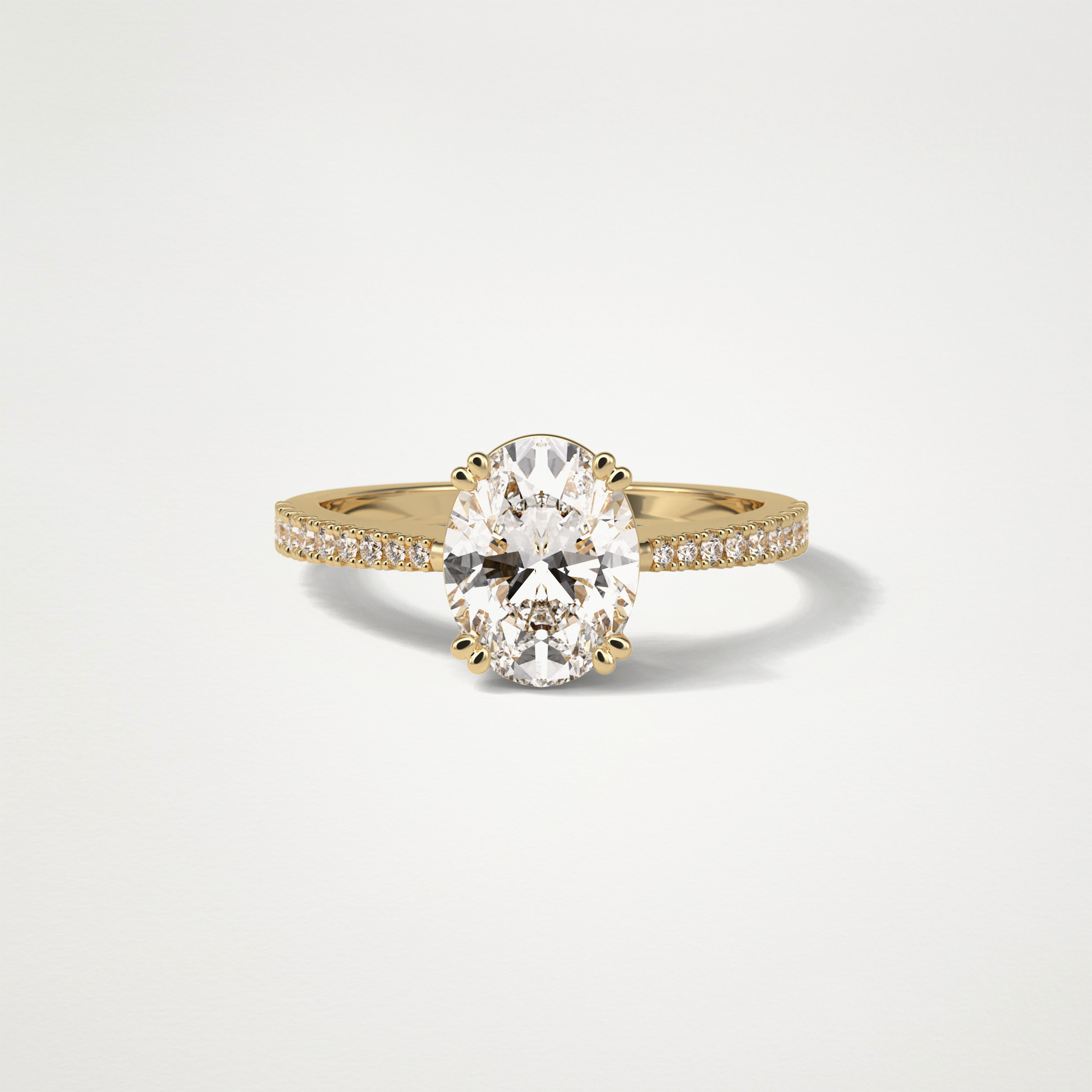Oval Pave Lab Grown Diamond Engagement Ring