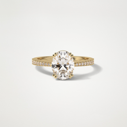 Oval Pave Lab Grown Diamond Engagement Ring