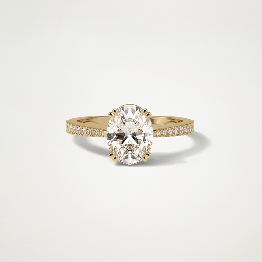 Oval Pave Lab Grown Diamond Engagement Ring