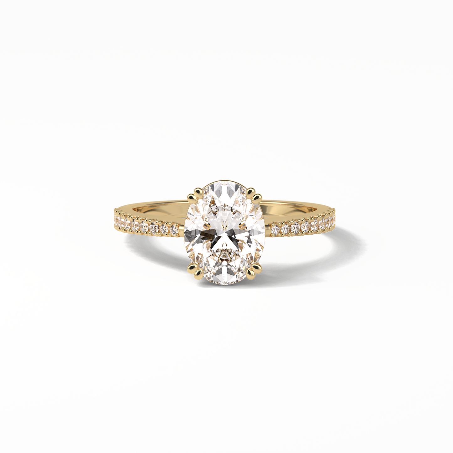 Oval Pave Lab Grown Diamond Engagement Ring