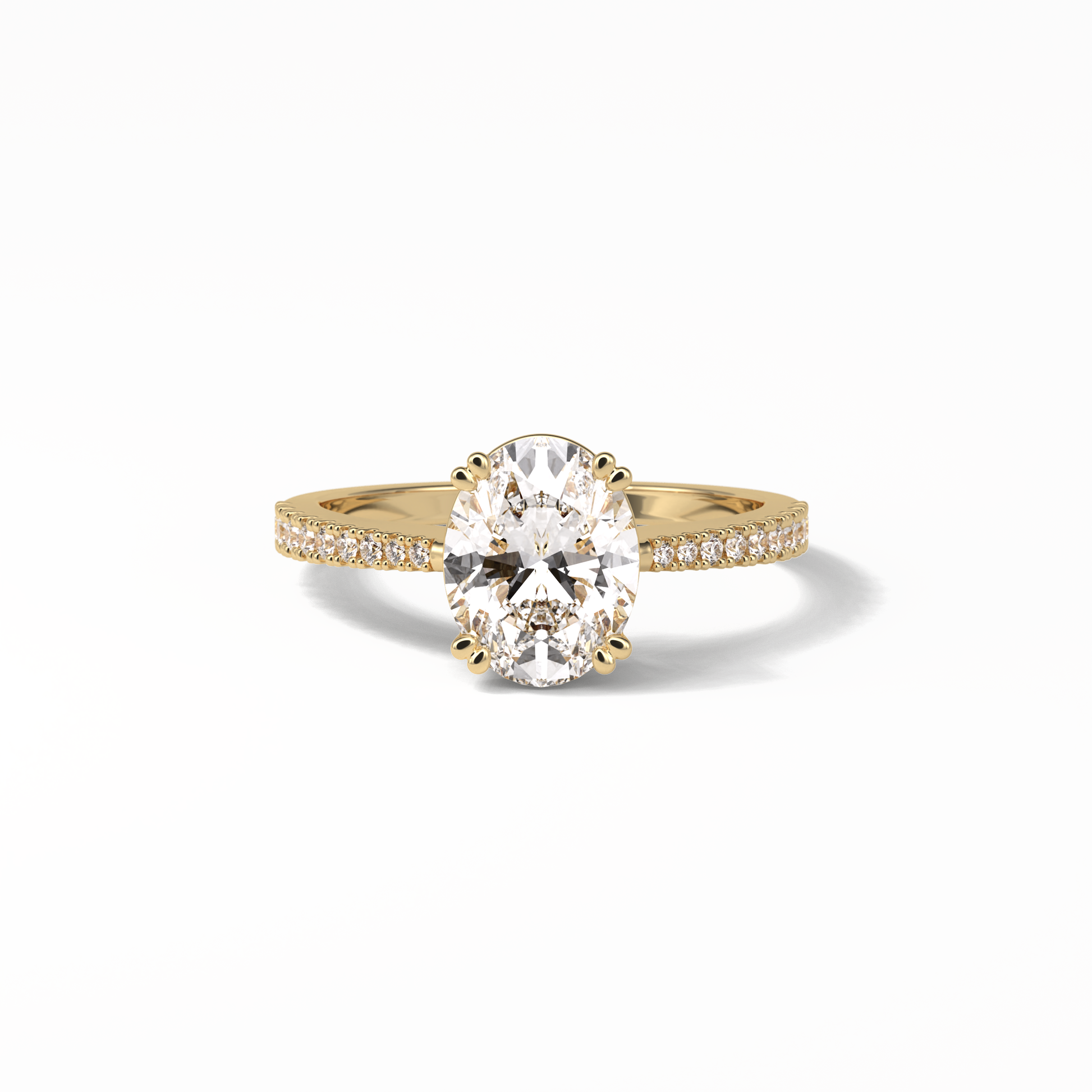 Oval Pave Lab Grown Diamond Engagement Ring