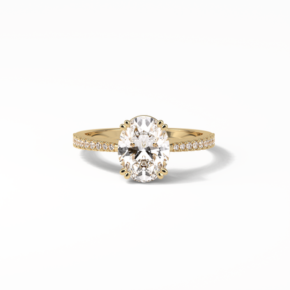 Oval Pave Lab Grown Diamond Engagement Ring