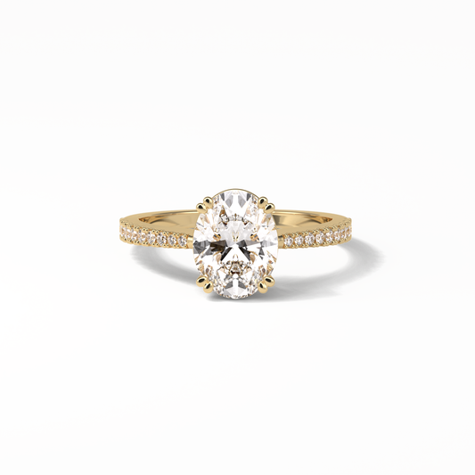 Oval Pave Lab Grown Diamond Engagement Ring