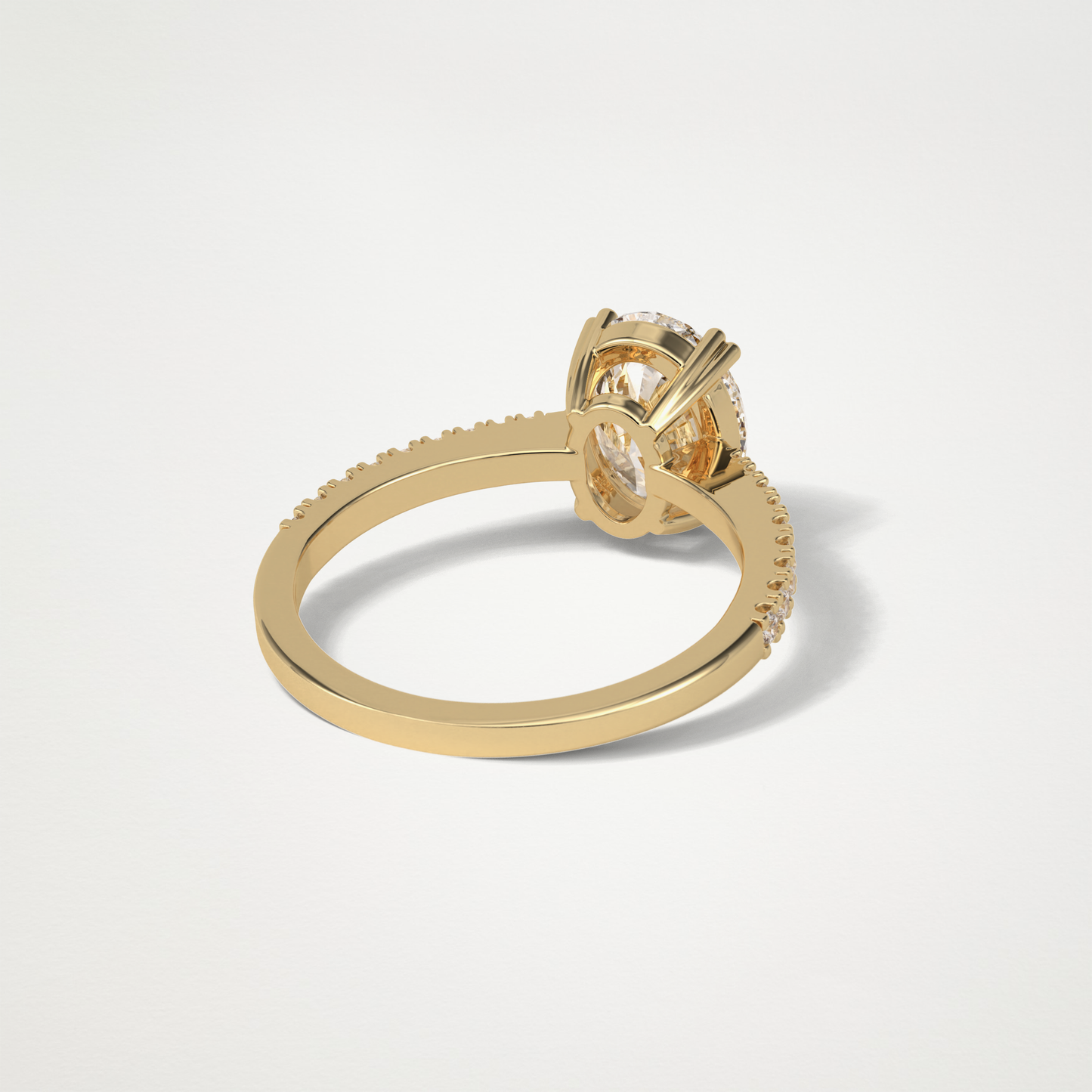 Oval Pave Lab Grown Diamond Engagement Ring