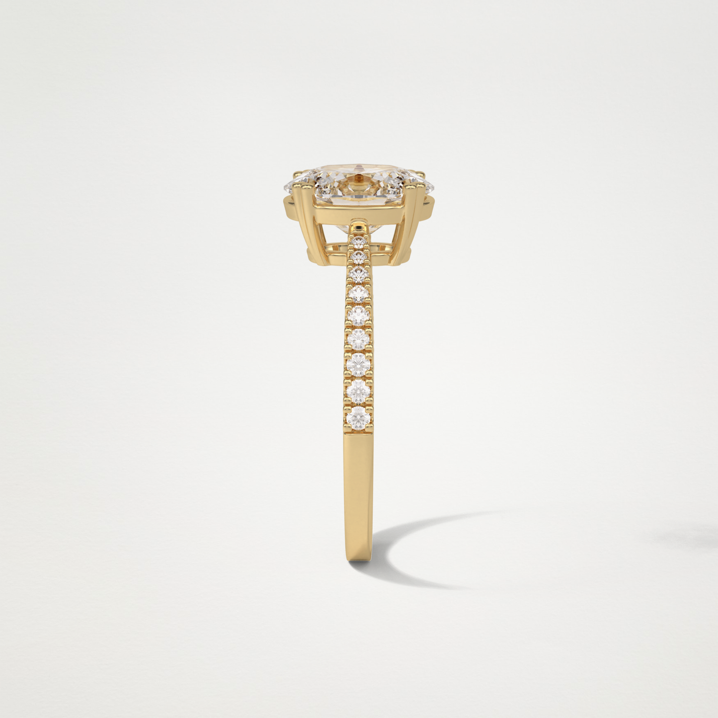 Oval Pave Lab Grown Diamond Engagement Ring