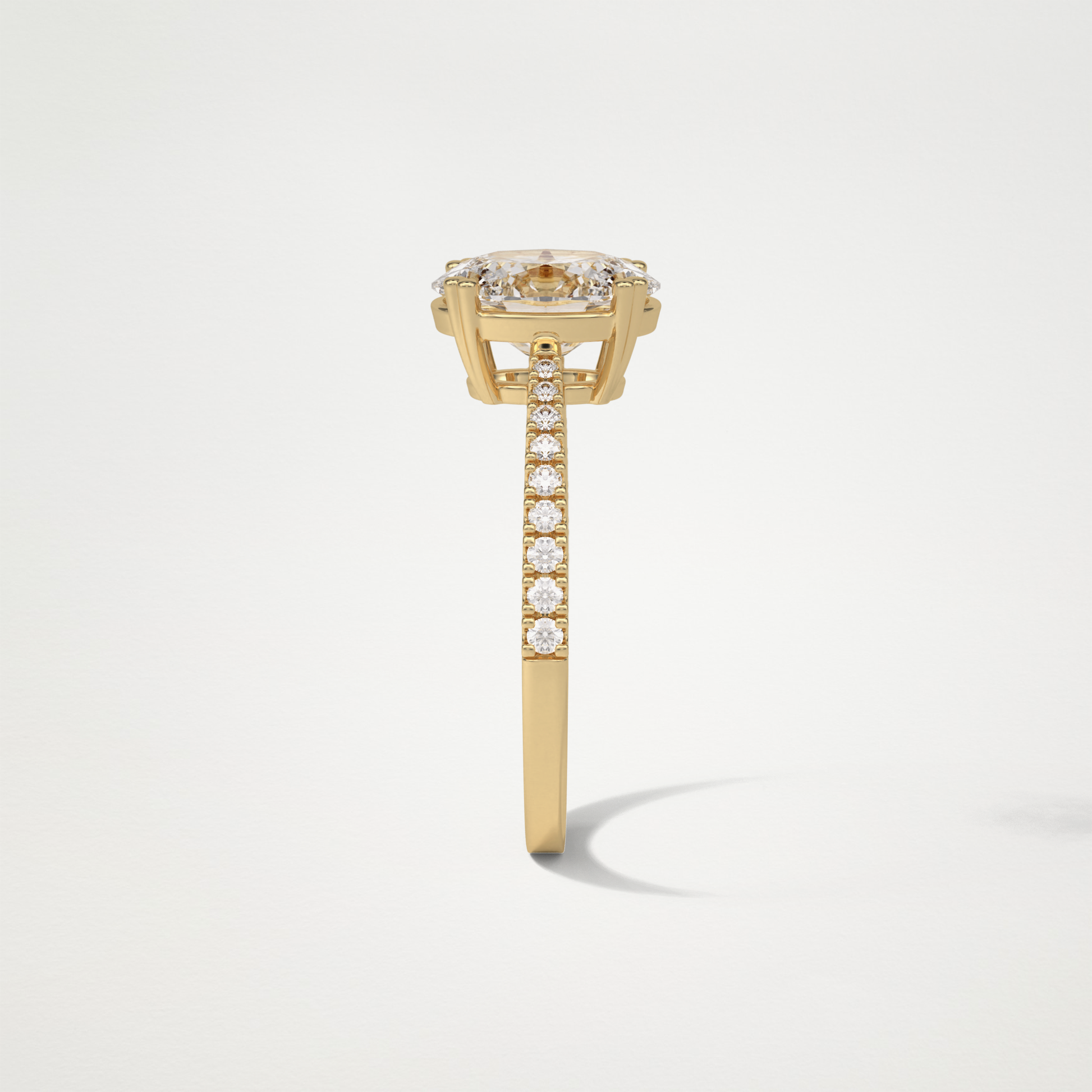 Oval Pave Lab Grown Diamond Engagement Ring