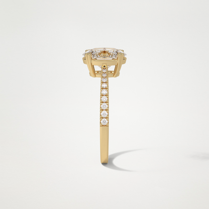 Oval Pave Lab Grown Diamond Engagement Ring