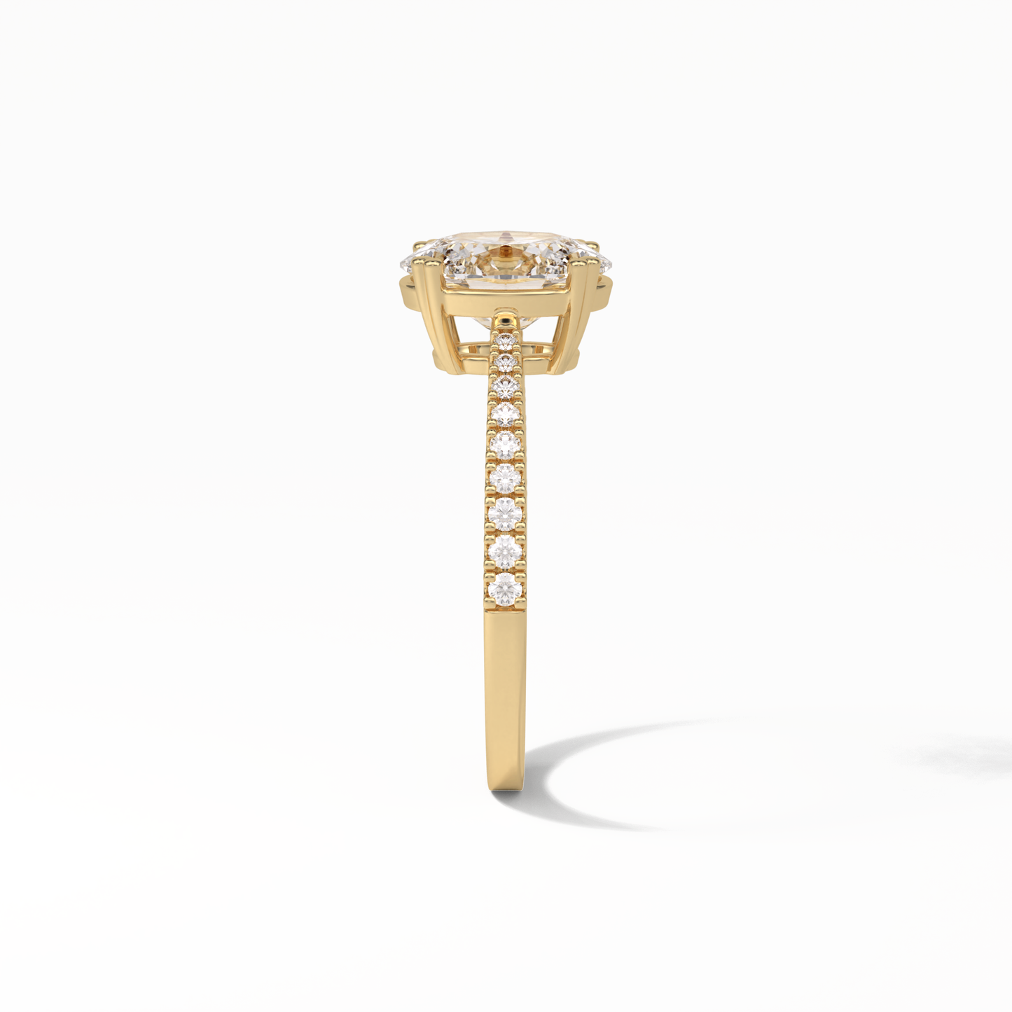 Oval Pave Lab Grown Diamond Engagement Ring