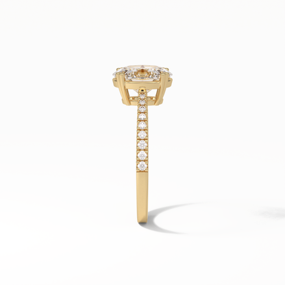 Oval Pave Lab Grown Diamond Engagement Ring