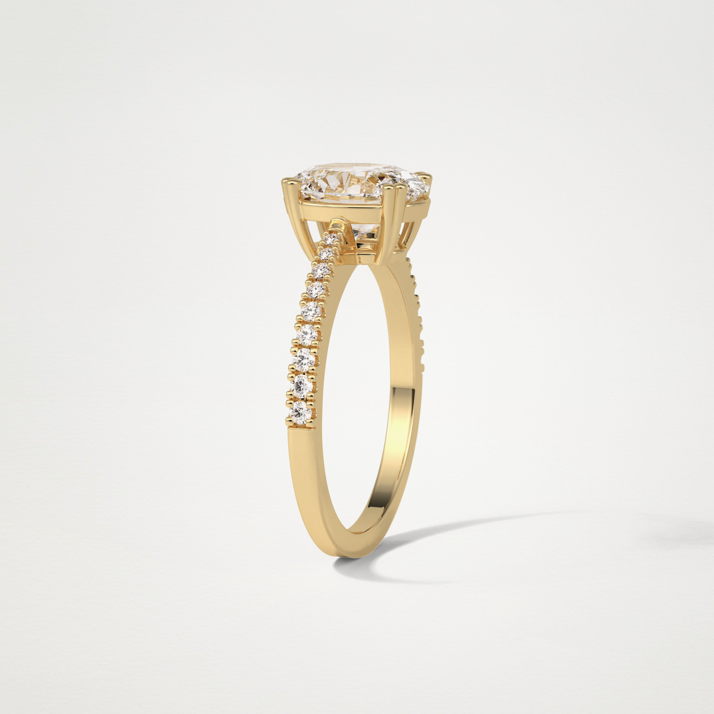 Oval Pave Lab Grown Diamond Engagement Ring