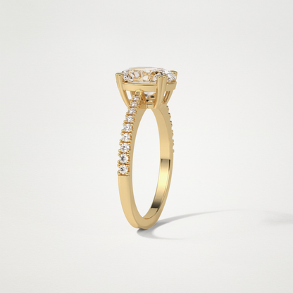 Oval Pave Lab Grown Diamond Engagement Ring