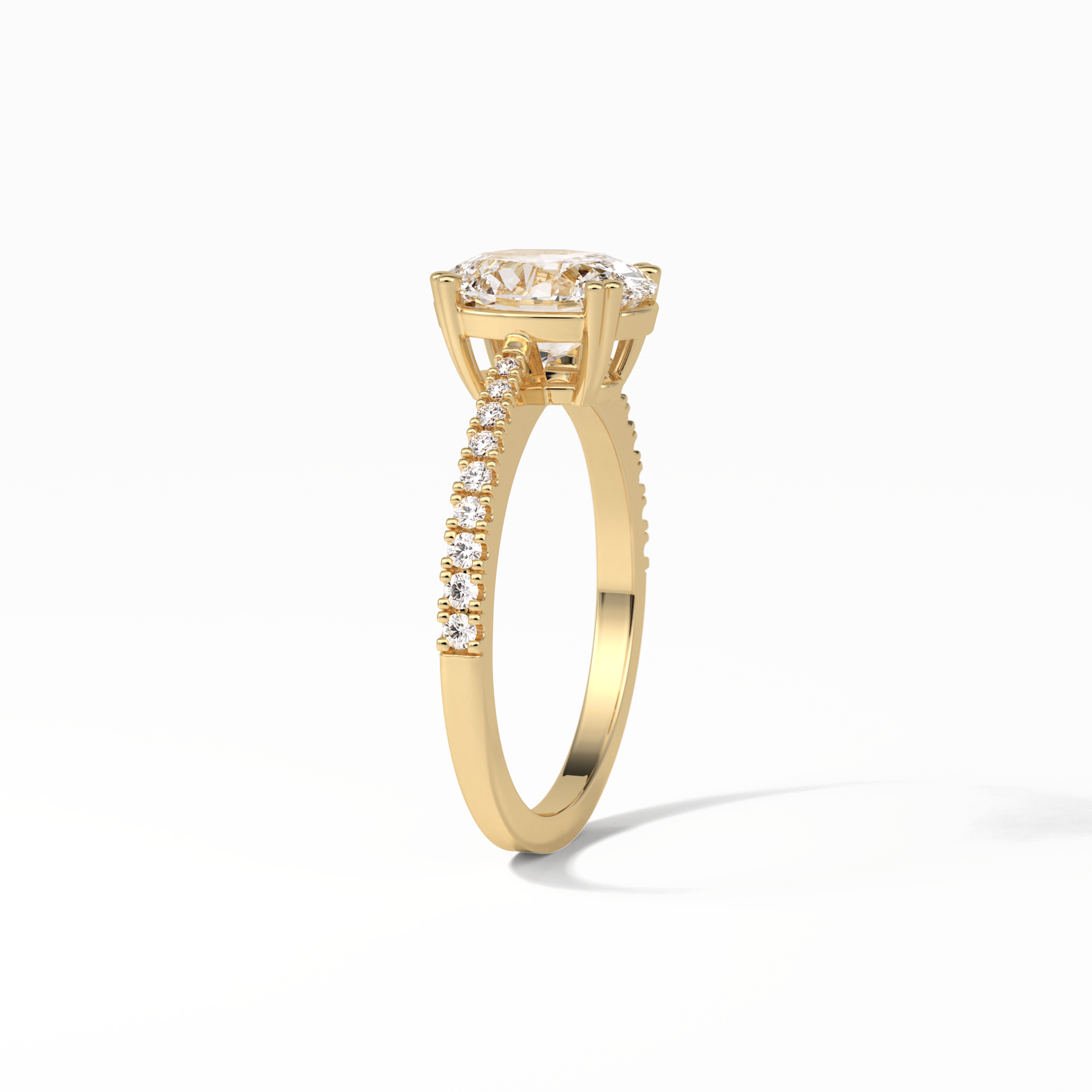 Oval Pave Lab Grown Diamond Engagement Ring