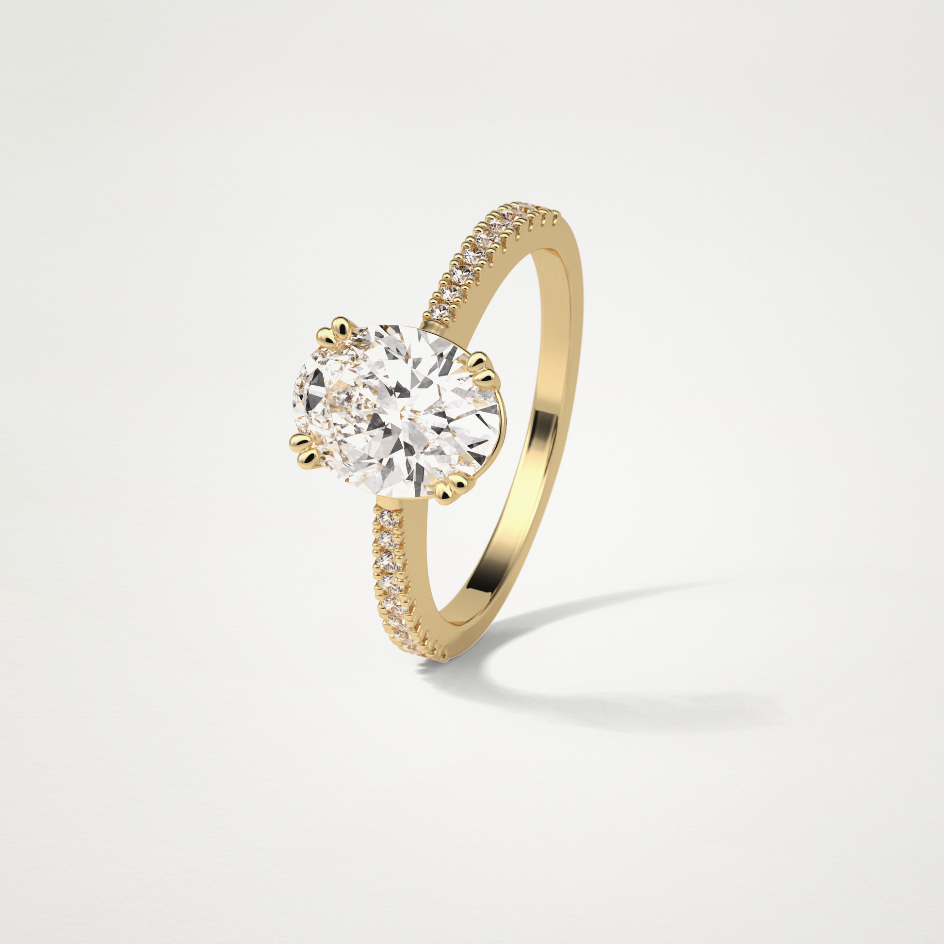 Oval Pave Lab Grown Diamond Engagement Ring