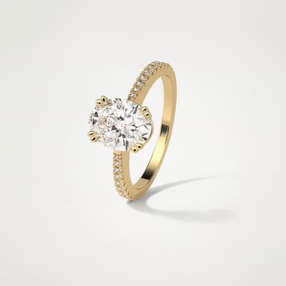 Oval Pave Lab Grown Diamond Engagement Ring