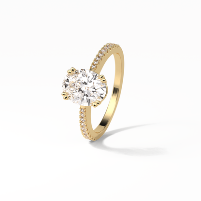 Oval Pave Lab Grown Diamond Engagement Ring