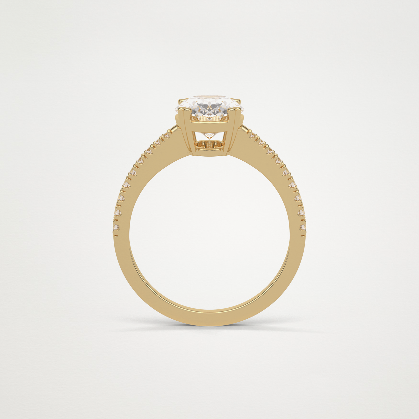 Oval Pave Lab Grown Diamond Engagement Ring