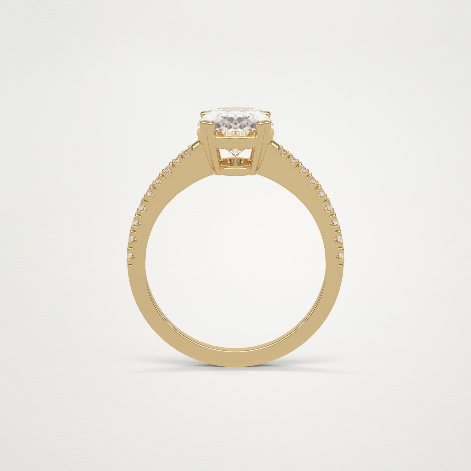 Oval Pave Lab Grown Diamond Engagement Ring