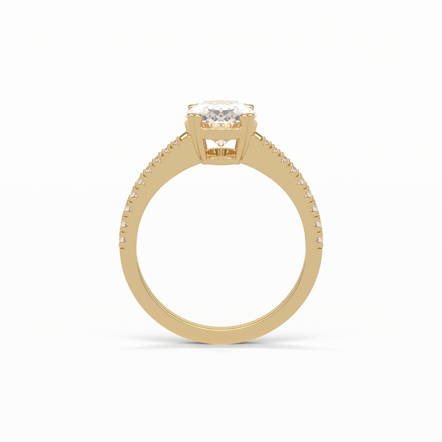 Oval Pave Lab Grown Diamond Engagement Ring