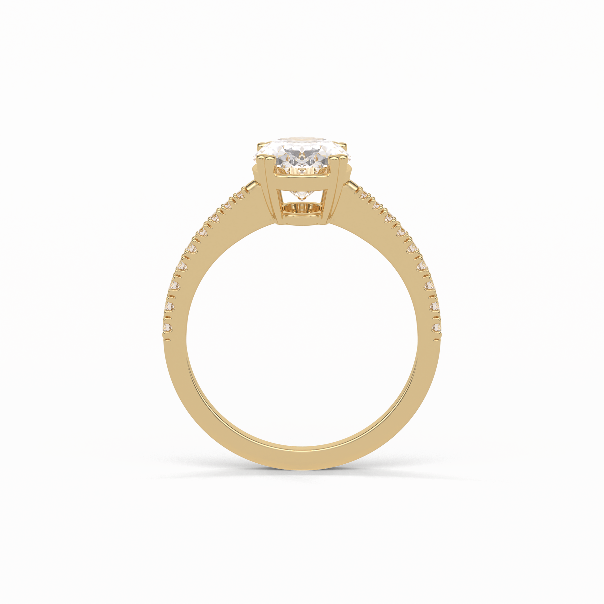 Oval Pave Lab Grown Diamond Engagement Ring