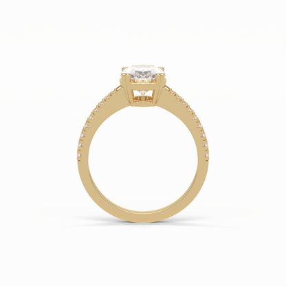 Oval Pave Lab Grown Diamond Engagement Ring
