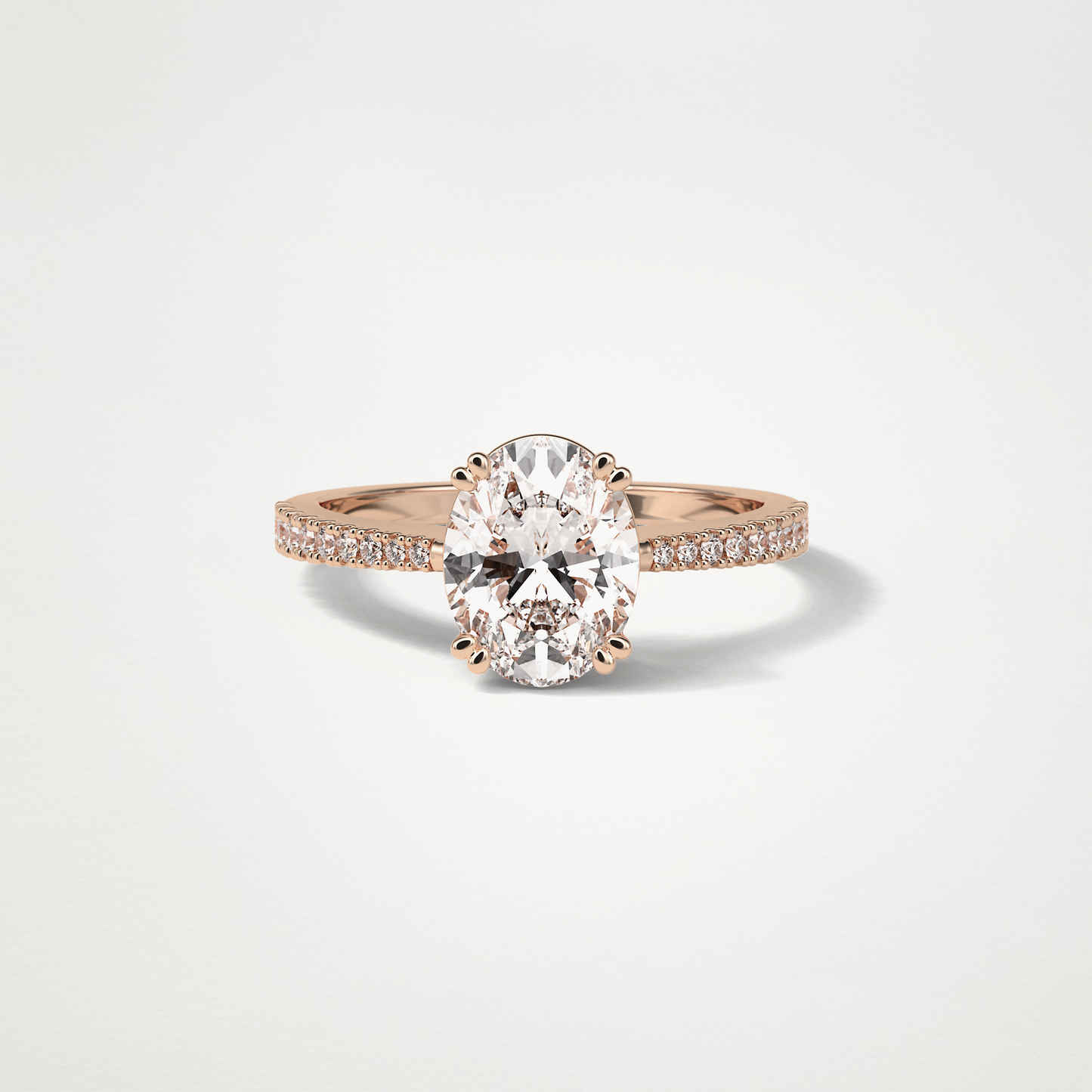 Oval Pave Lab Grown Diamond Engagement Ring
