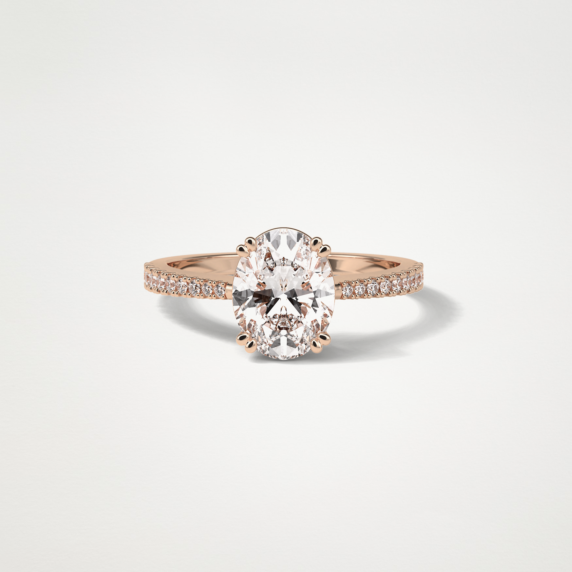 Oval Pave Lab Grown Diamond Engagement Ring
