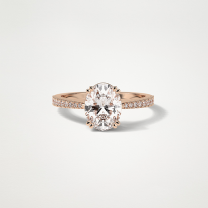 Oval Pave Lab Grown Diamond Engagement Ring