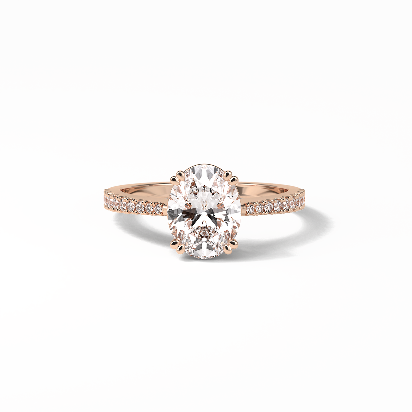 Oval Pave Lab Grown Diamond Engagement Ring