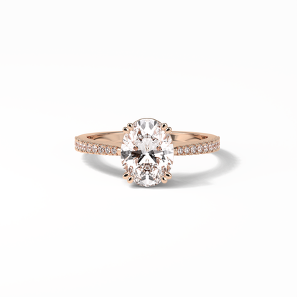 Oval Pave Lab Grown Diamond Engagement Ring