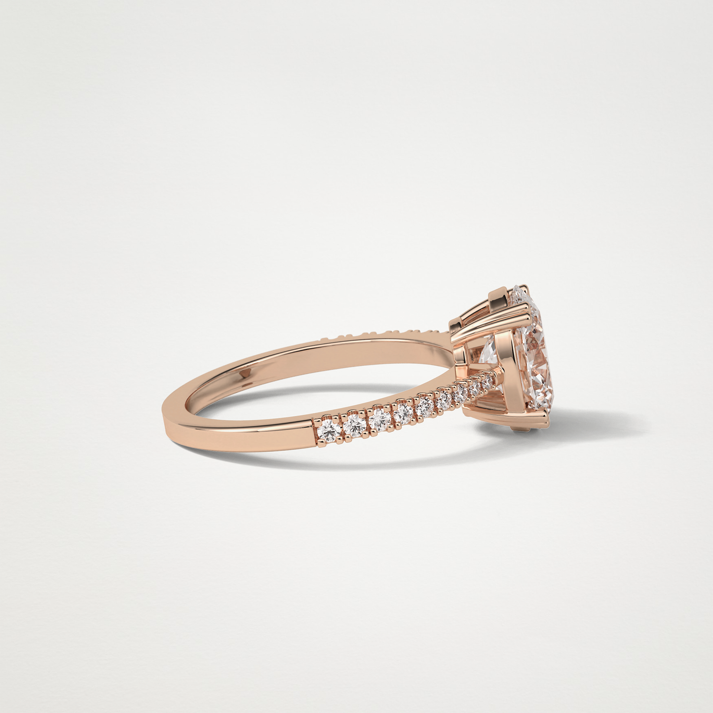 Oval Pave Lab Grown Diamond Engagement Ring