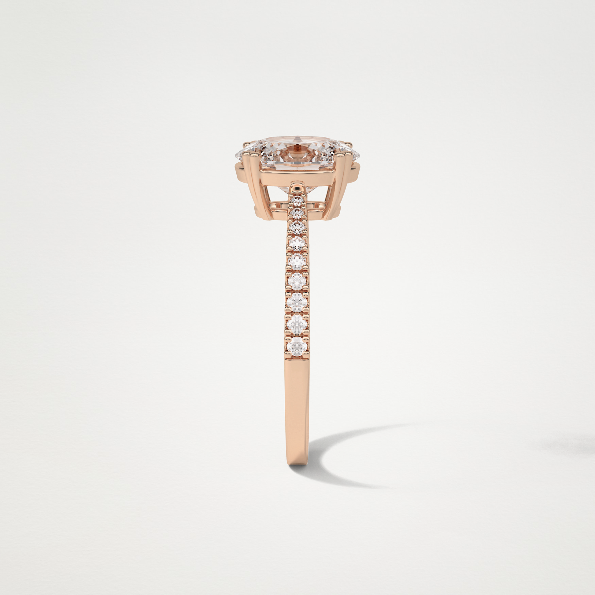 Oval Pave Lab Grown Diamond Engagement Ring